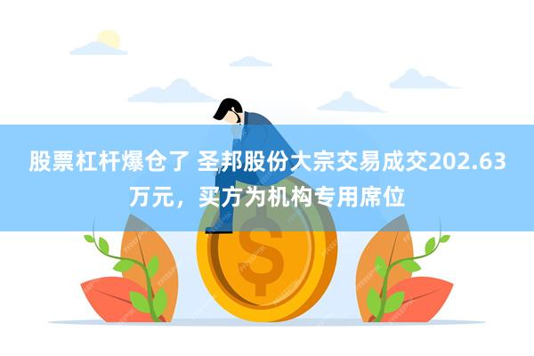股票杠杆爆仓了 圣邦股份大宗交易成交202.63万元，买方为机构专用席位