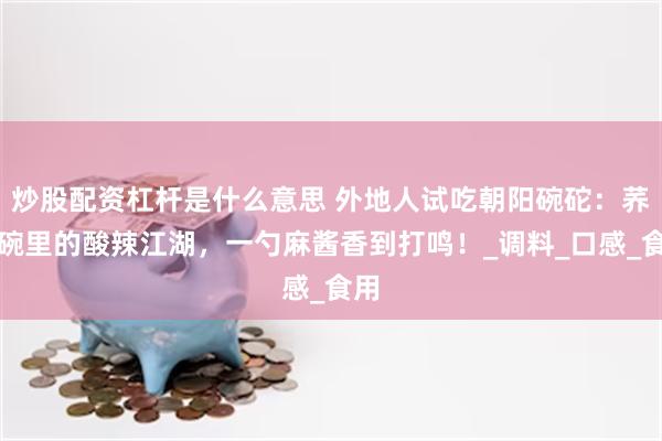 炒股配资杠杆是什么意思 外地人试吃朝阳碗砣：荞面碗里的酸辣江湖，一勺麻酱香到打鸣！_调料_口感_食用