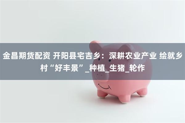 金昌期货配资 开阳县宅吉乡：深耕农业产业 绘就乡村“好丰景”_种植_生猪_轮作
